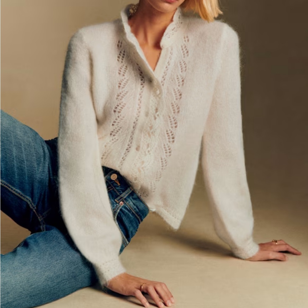 Sezane Angie Cardigan Ecru